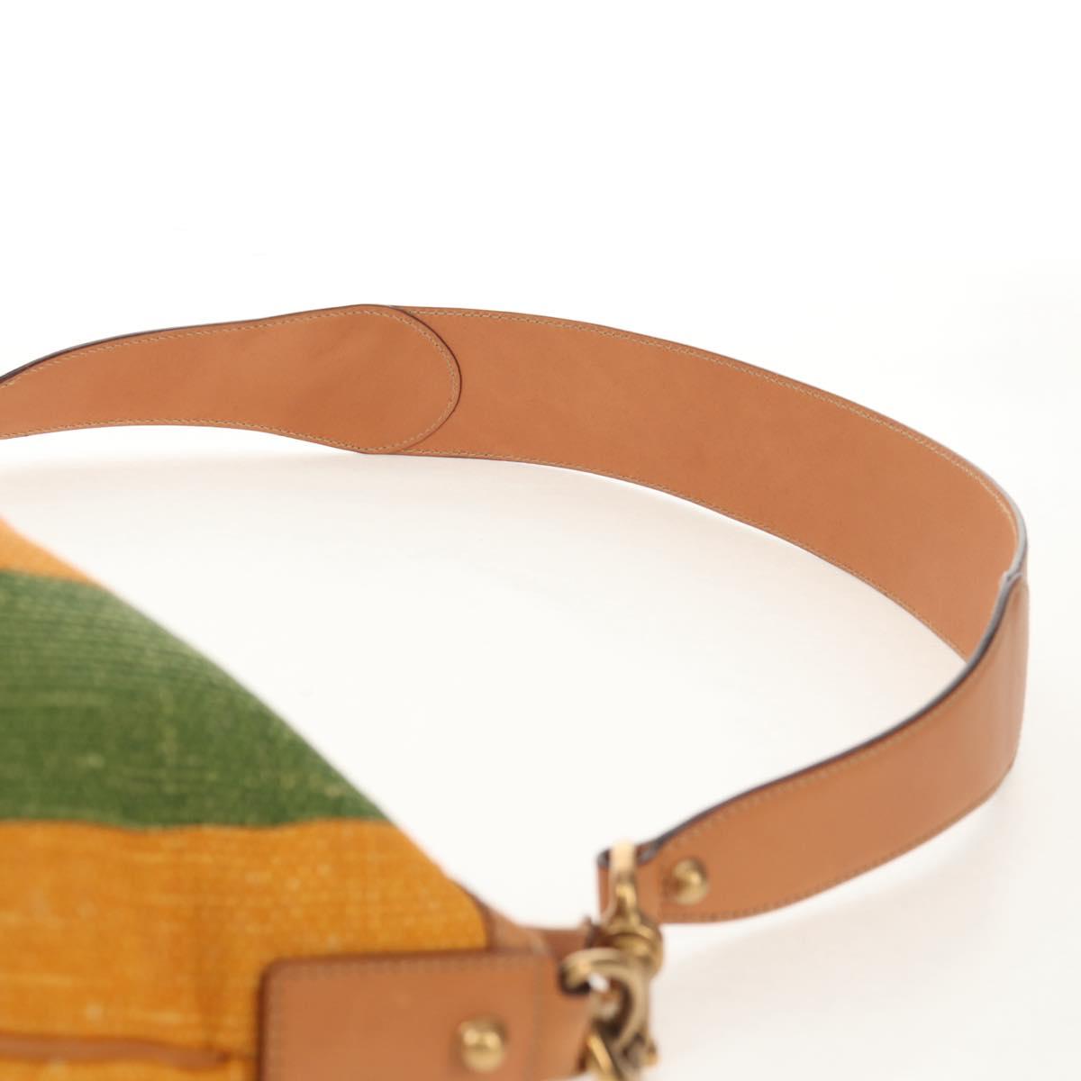 GUCCI Interlocking Shoulder Bag Canvas Multicolor Gold Auth 134341SAV