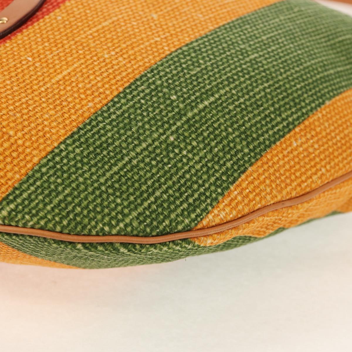 GUCCI Interlocking Shoulder Bag Canvas Multicolor Gold Auth 134341SAV