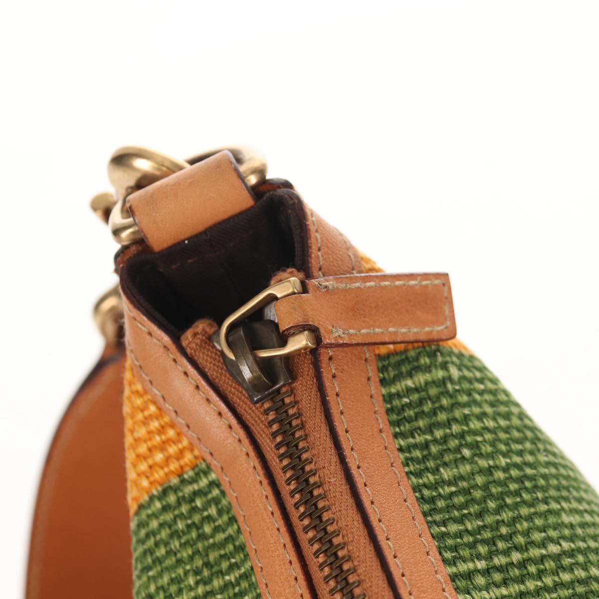 GUCCI Interlocking Shoulder Bag Canvas Multicolor Gold Auth 134341SAV