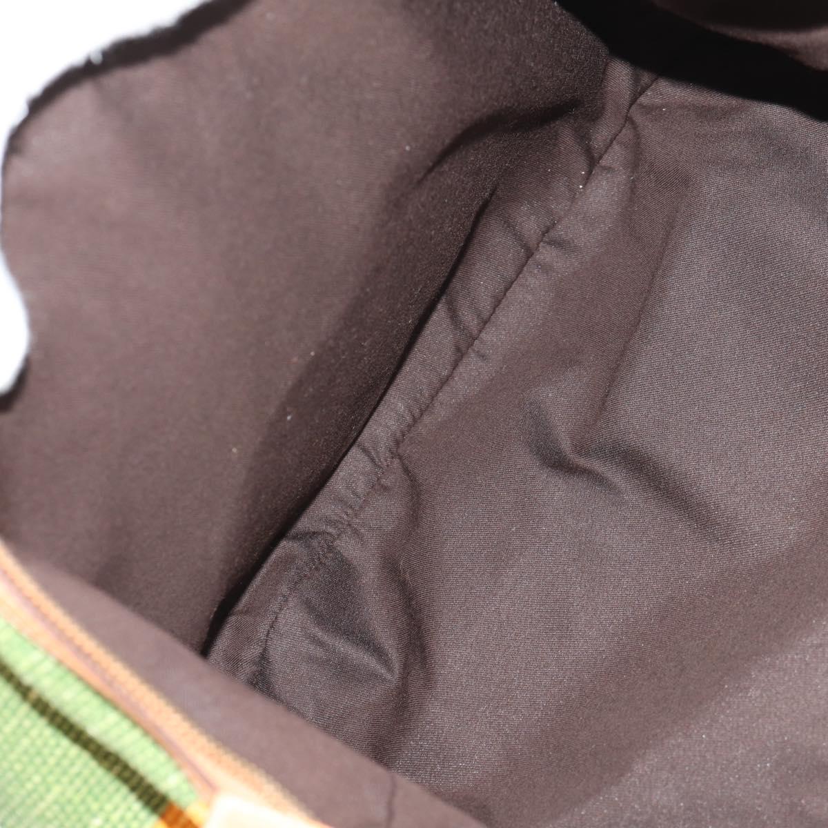 GUCCI Interlocking Shoulder Bag Canvas Multicolor Gold Auth 134341V