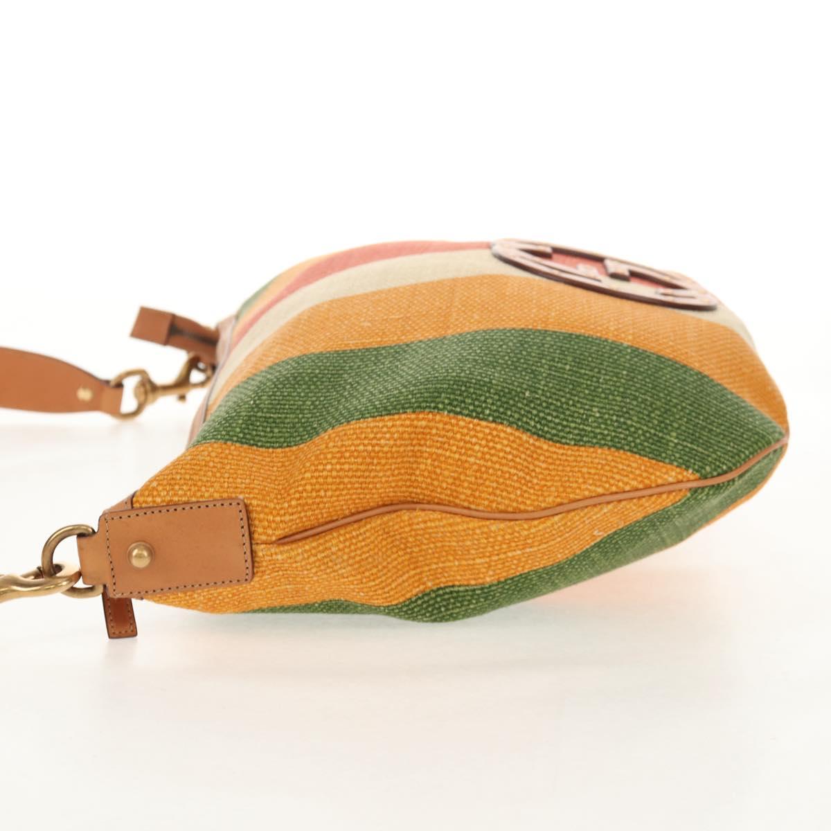 GUCCI Interlocking Shoulder Bag Canvas Multicolor Gold Auth 134341SAV