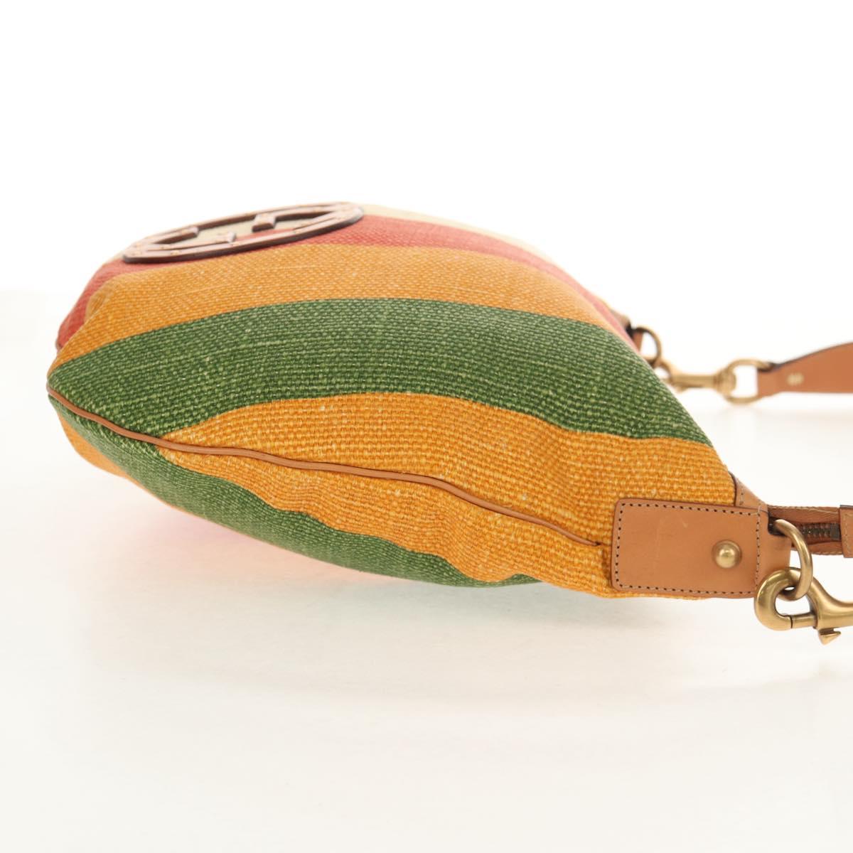 GUCCI Interlocking Shoulder Bag Canvas Multicolor Gold Auth 134341V