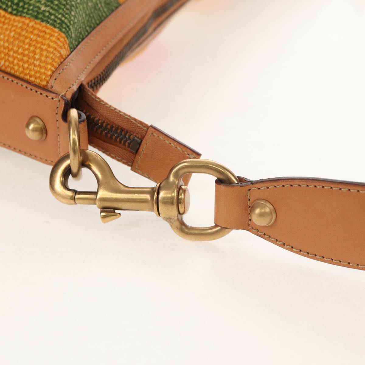 GUCCI Interlocking Shoulder Bag Canvas Multicolor Gold Auth 134341SAV