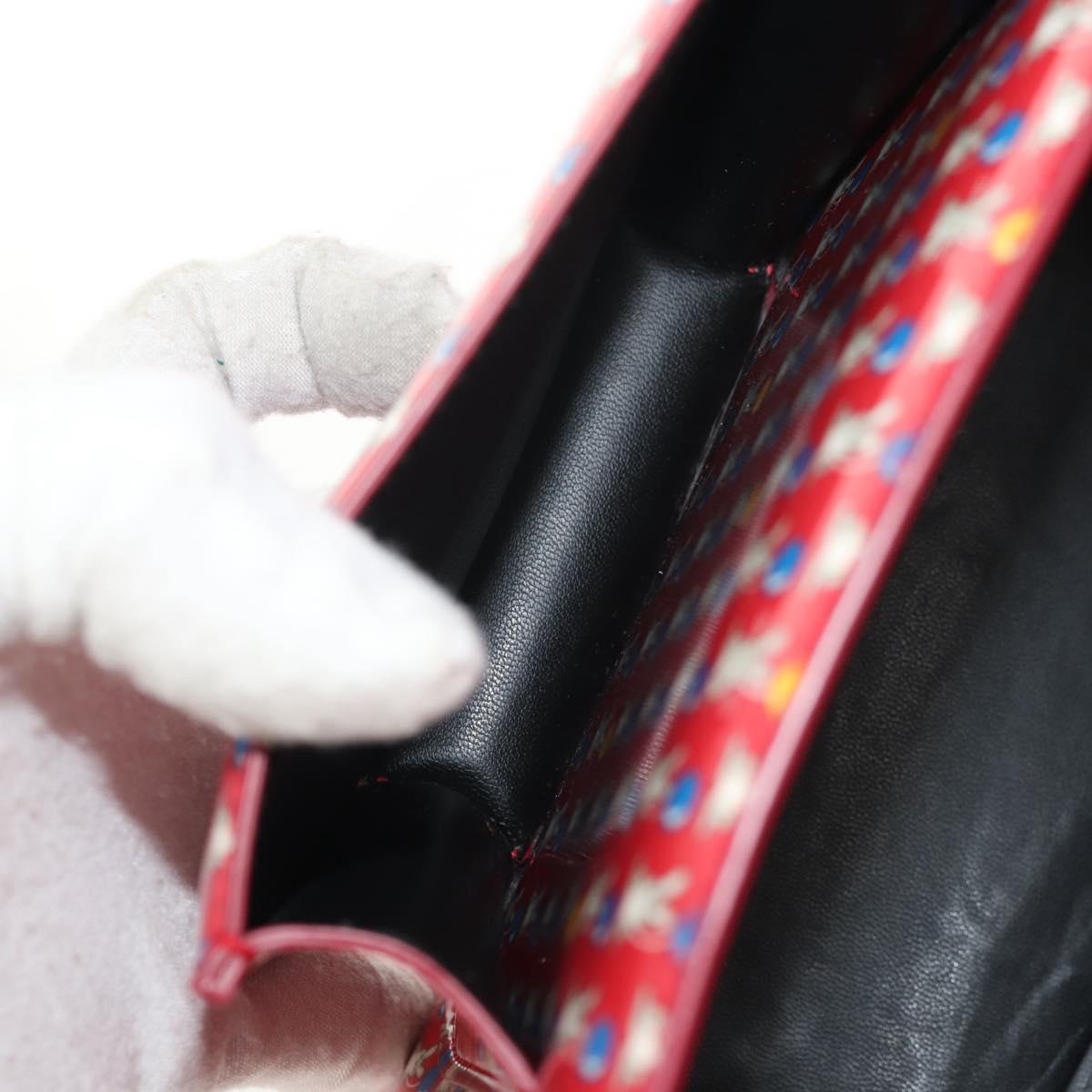 Salvatore Ferragamo Vala Backpack Vinyl Coating 3way Red Gold Auth 134344AV