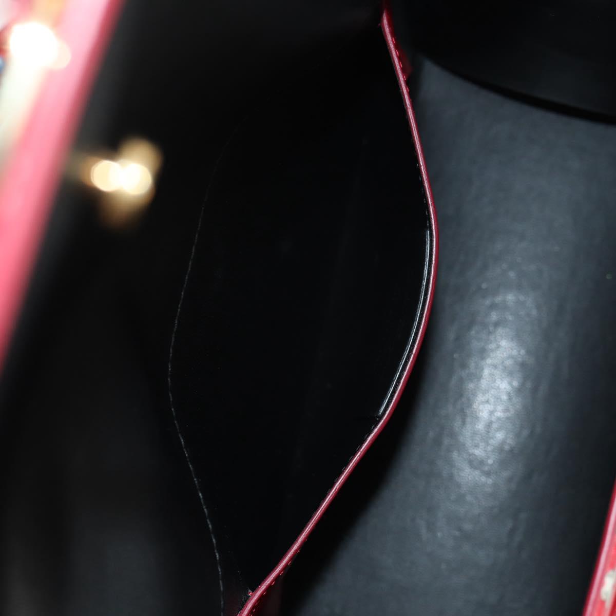 Salvatore Ferragamo Vala Backpack Vinyl Coating 3way Red Gold Auth 134344AV