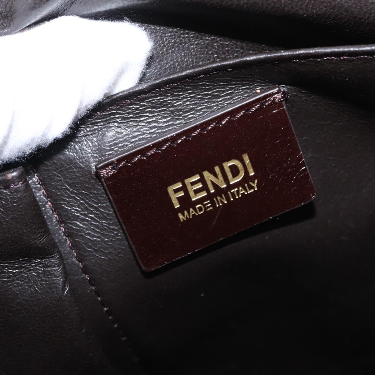 FENDI Zucca Canvas Tote Bag Black Brown Auth 134349AV