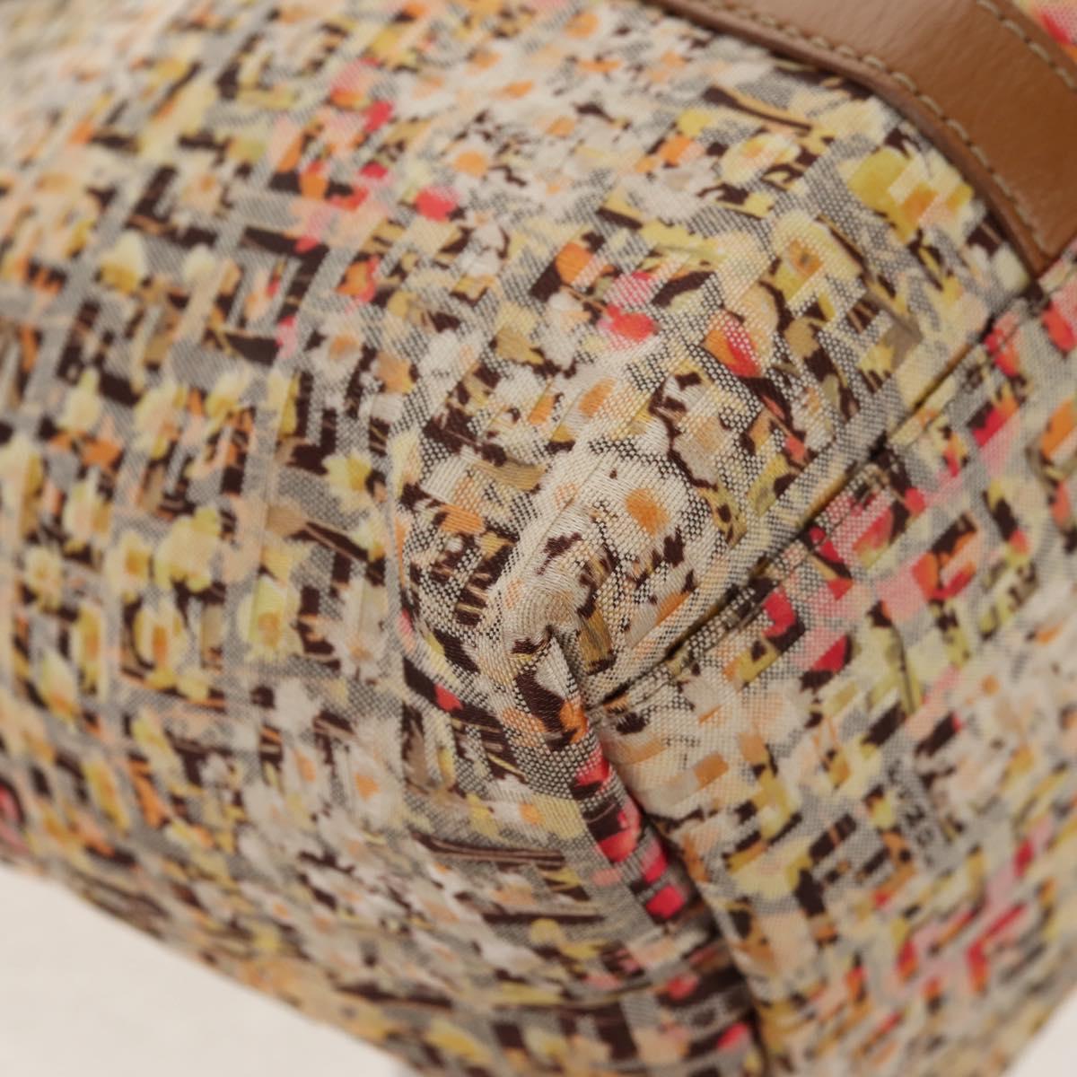 FENDI Zucchino Canvas Tote Bag Yellow Gold Auth 134352V