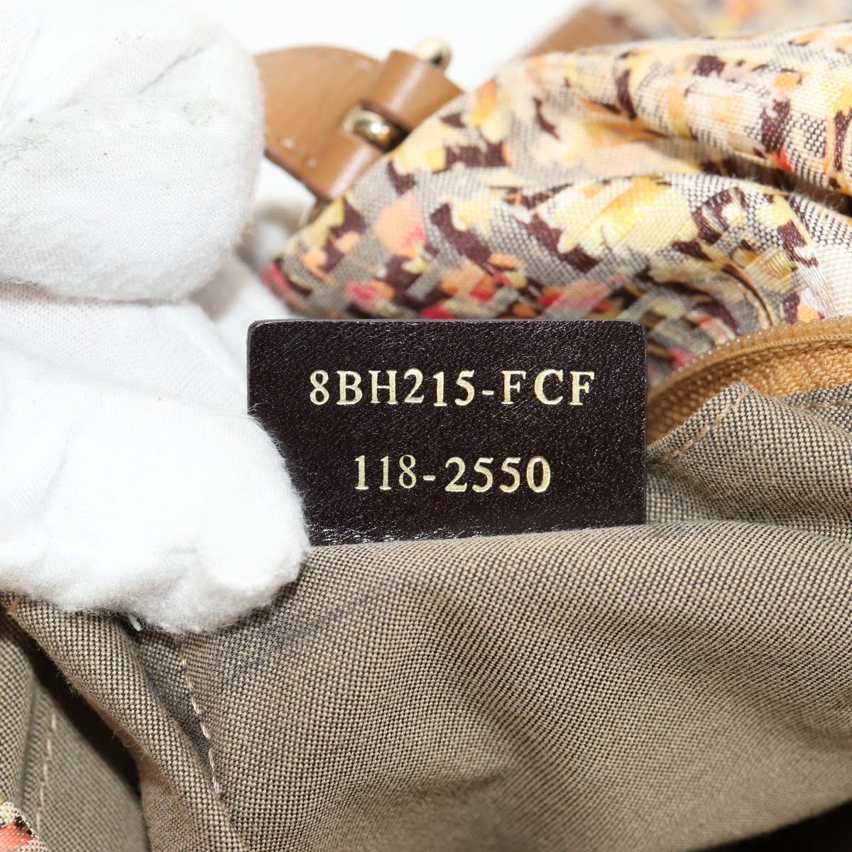 FENDI Zucchino Canvas Tote Bag Yellow Gold Auth 134352V