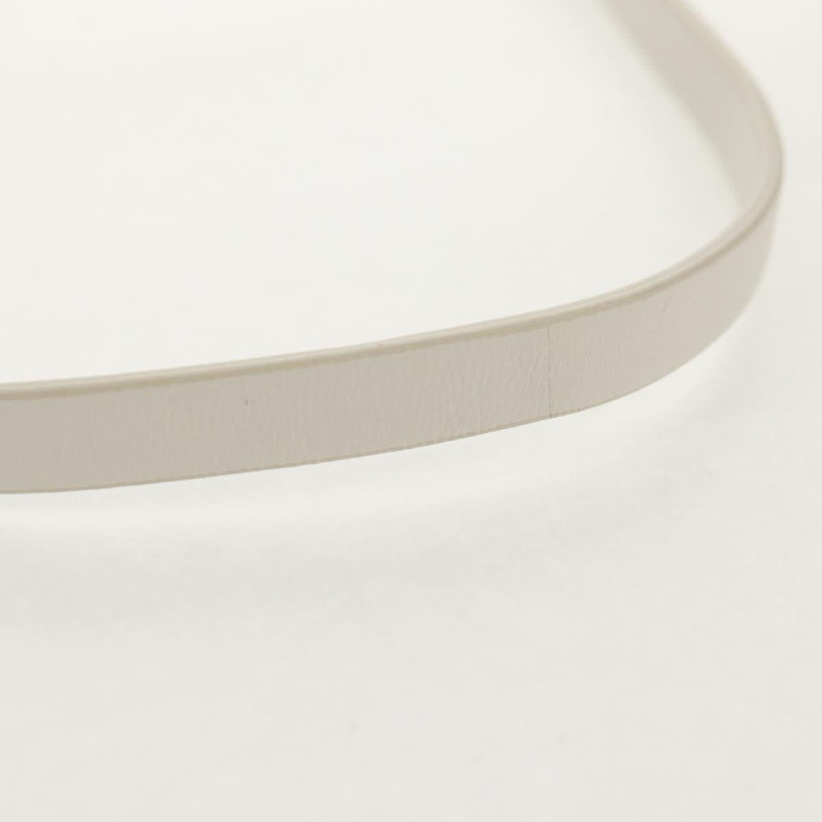 FENDI Hand Bag Leather 2way White Gold Auth 134353AM