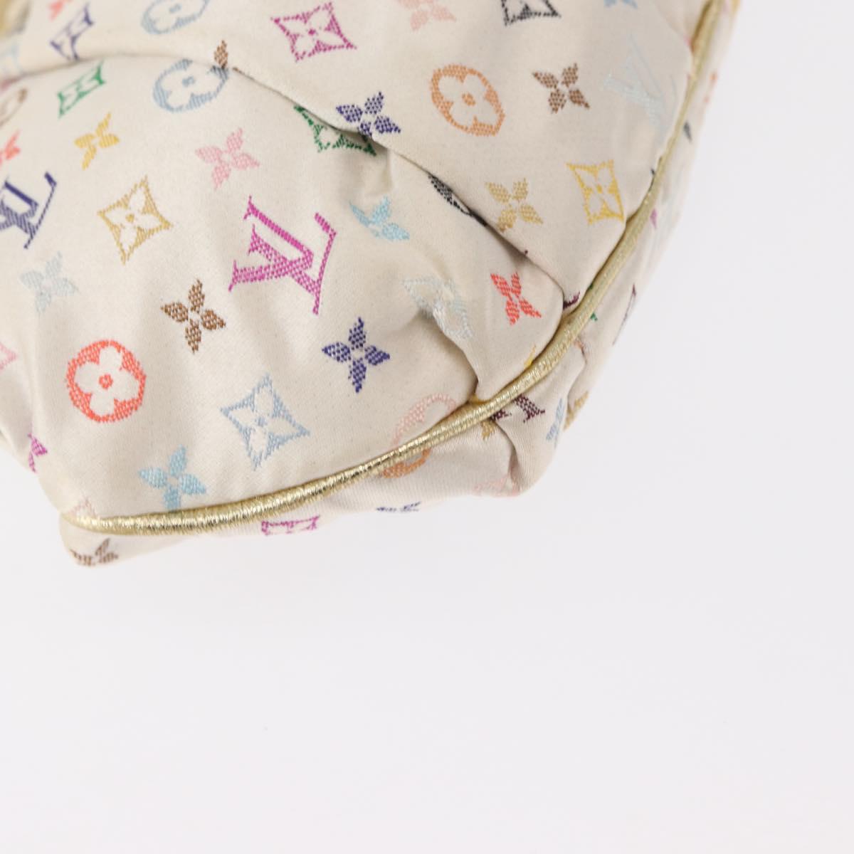 LOUIS VUITTON Multicolor Satin Omoniere Pouch White M92060 LV Auth 134363SAV