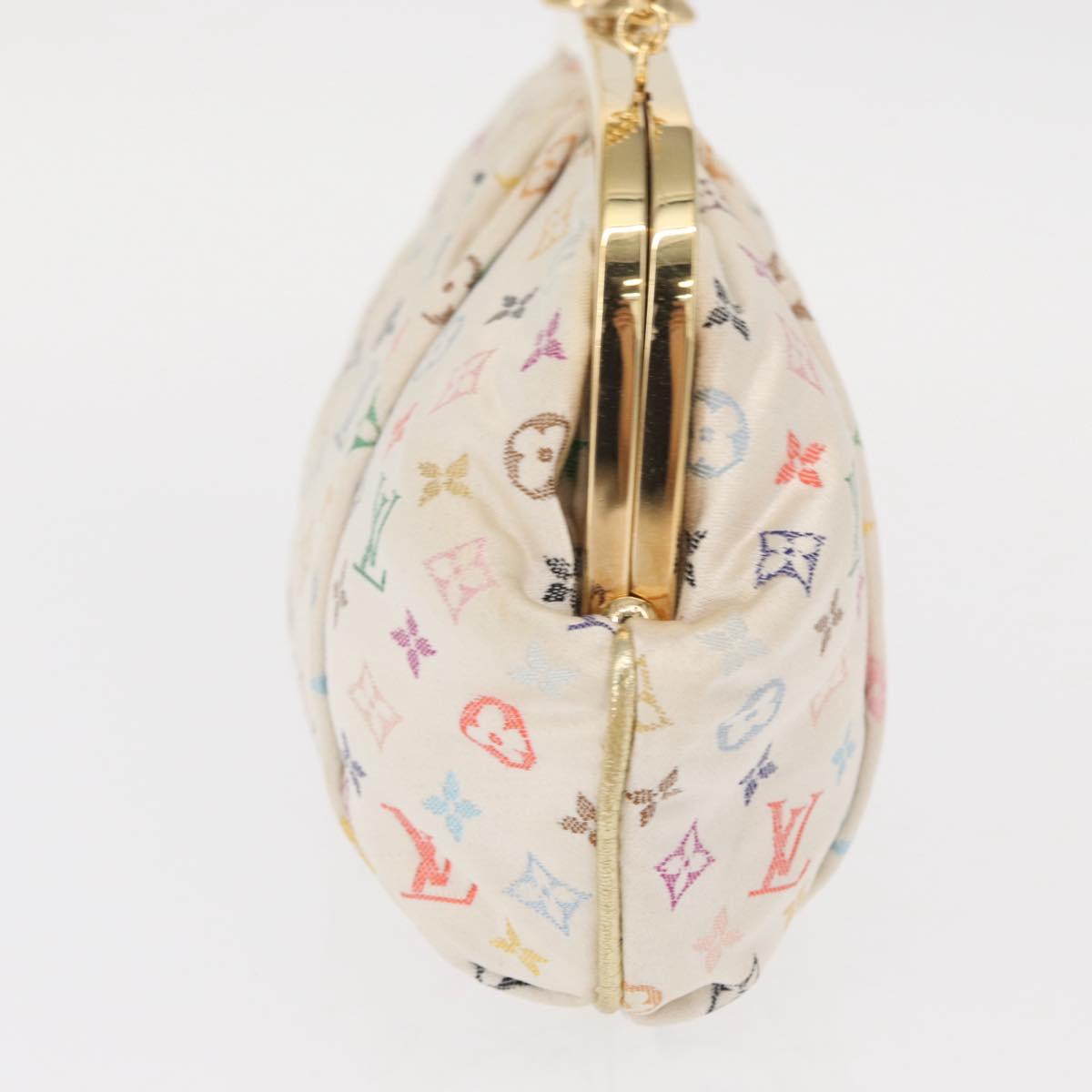 LOUIS VUITTON Multicolor Satin Omoniere Pouch White M92060 LV Auth 134363AV