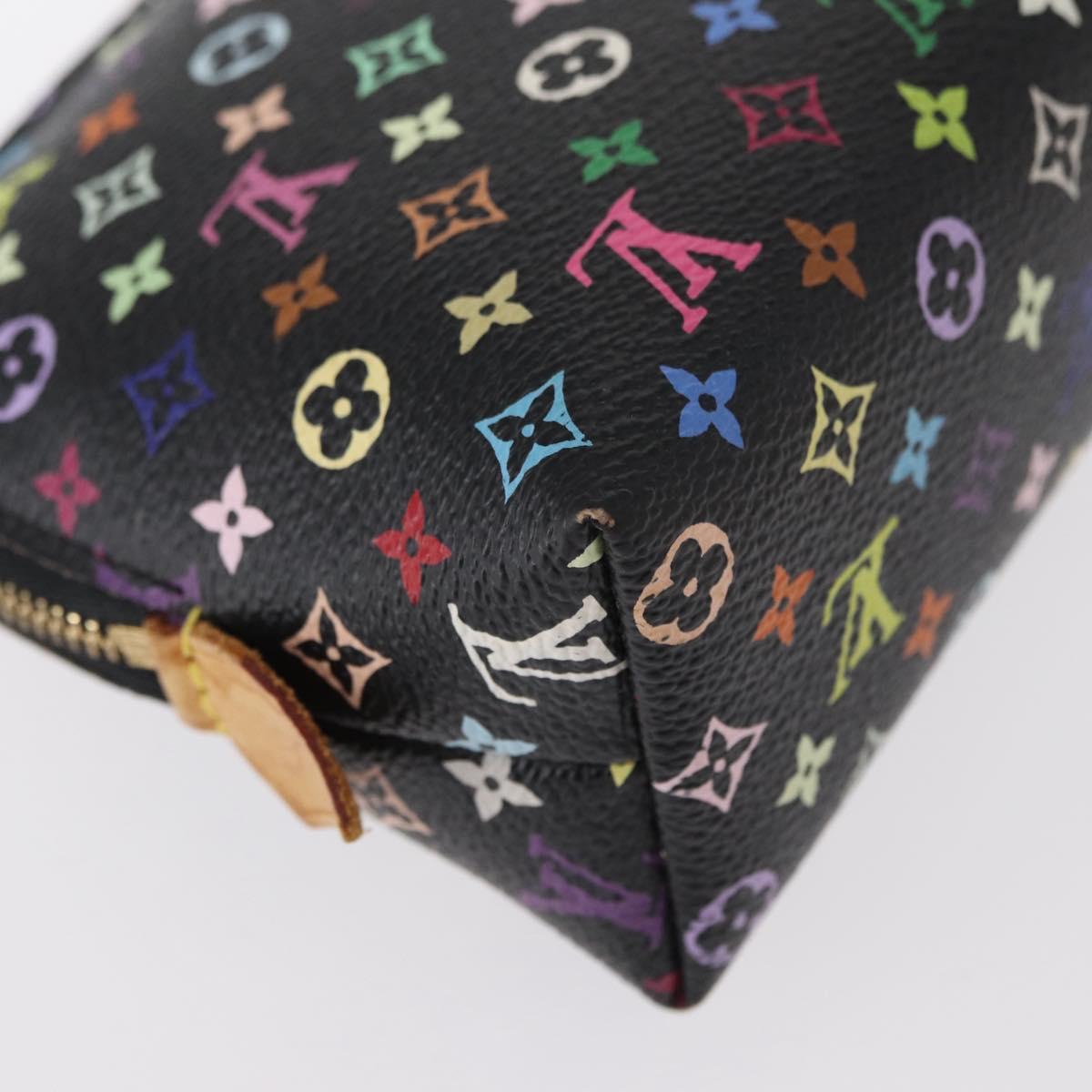 LOUIS VUITTON Multicolor Pochette Cosmetic Pouch Black M47355 LV Auth 134365V