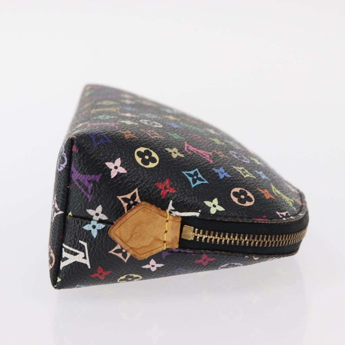 LOUIS VUITTON Multicolor Pochette Cosmetic Pouch Black M47355 LV Auth 134365V