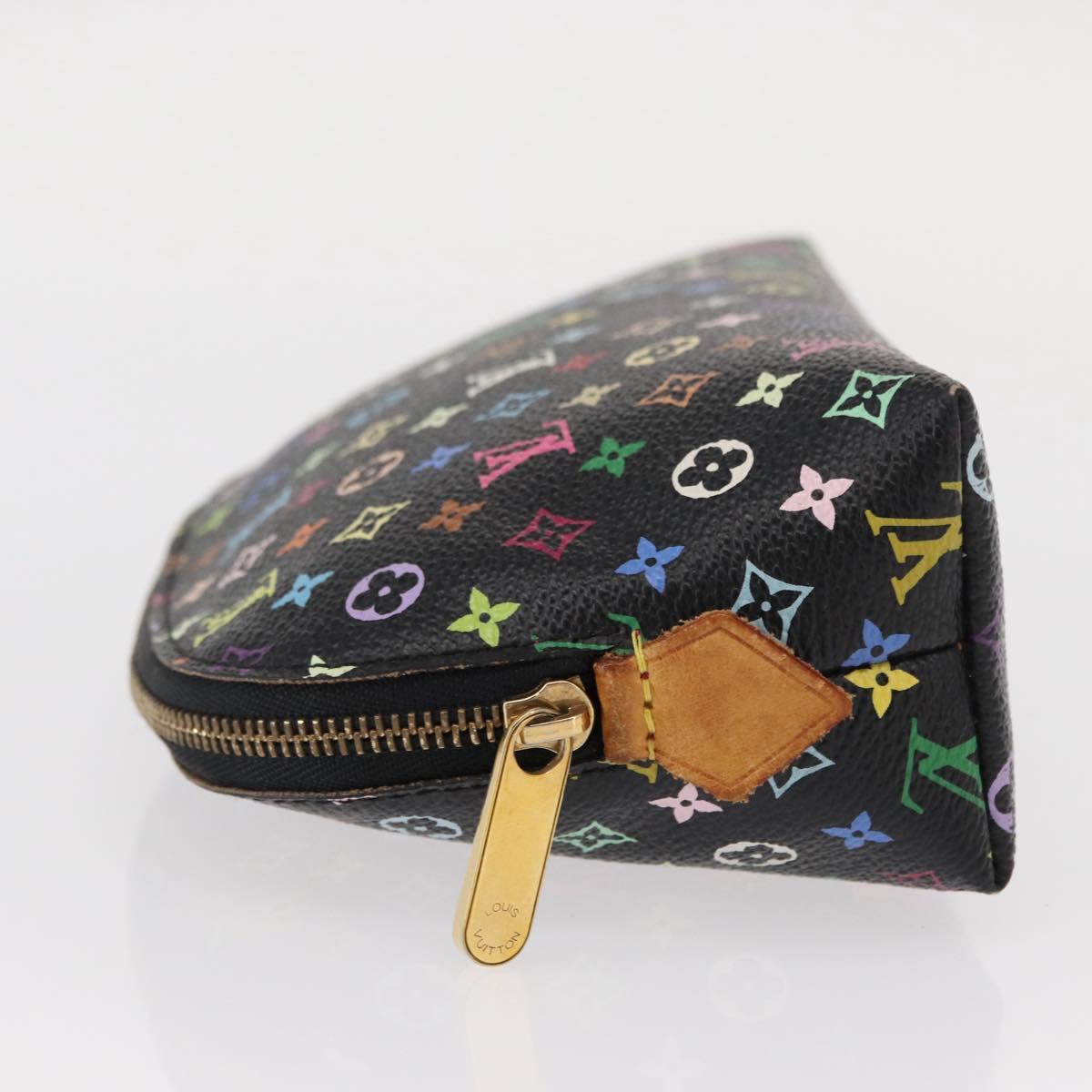 LOUIS VUITTON Multicolor Pochette Cosmetic Pouch Black M47355 LV Auth 134365V