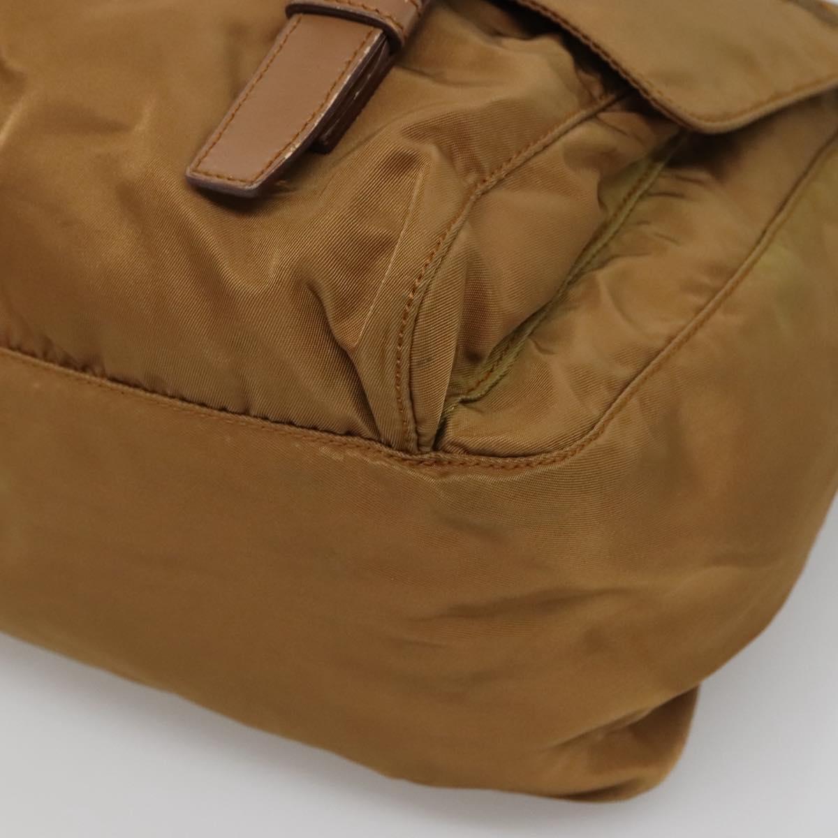 PRADA Shoulder Bag Nylon Brown Silver Auth 134382