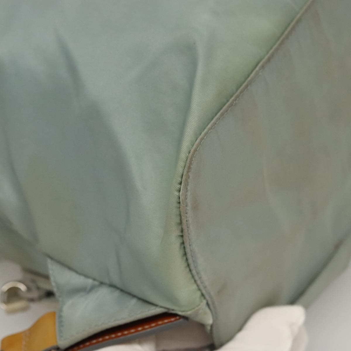 PRADA Backpack Nylon Light Blue Silver Auth 134383