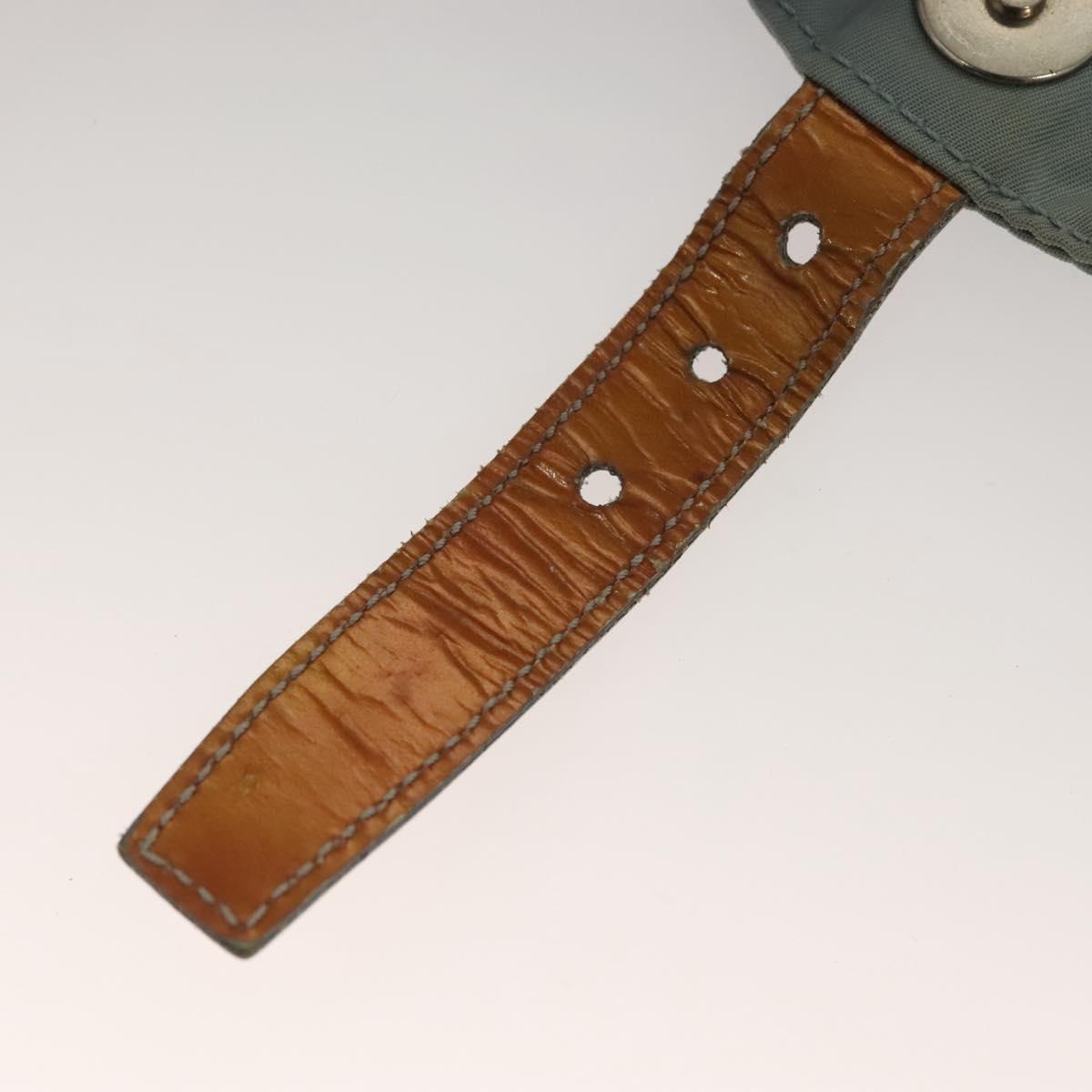 PRADA Backpack Nylon Light Blue Silver Auth 134383