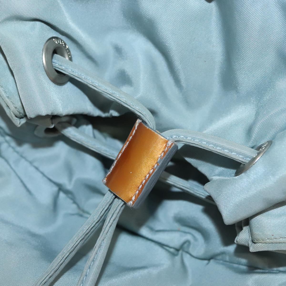 PRADA Backpack Nylon Light Blue Silver Auth 134383