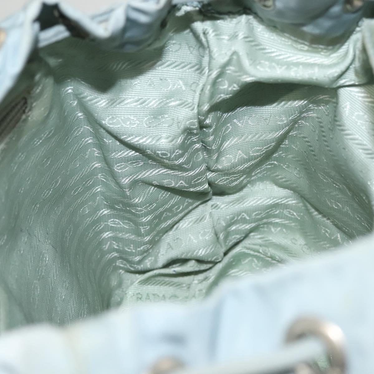 PRADA Backpack Nylon Light Blue Silver Auth 134383