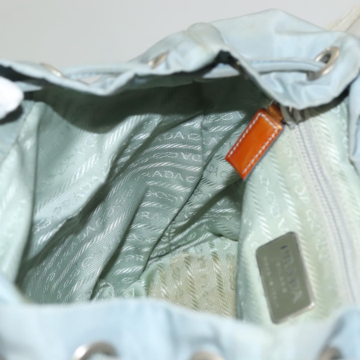 PRADA Backpack Nylon Light Blue Silver Auth 134383