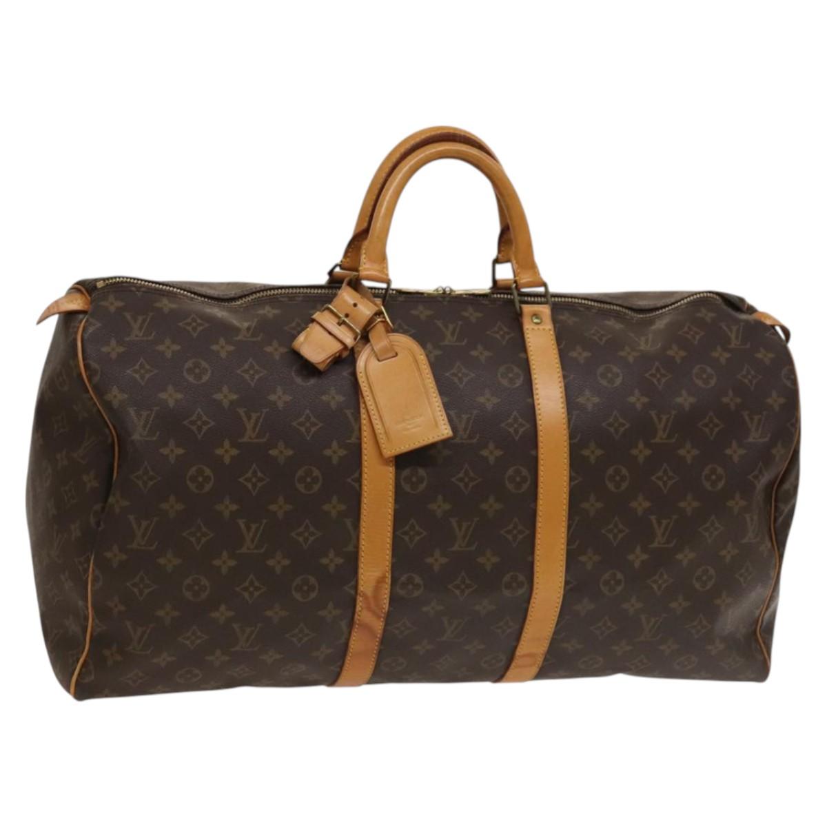 LOUIS VUITTON Monogram Keepall 55 Boston Bag M41424 LV Auth 134390A