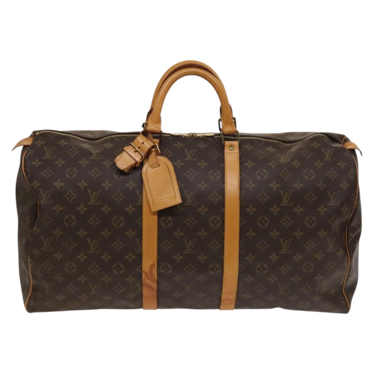LOUIS VUITTON Monogram Keepall 55 Boston Bag M41424 LV Auth 134390A