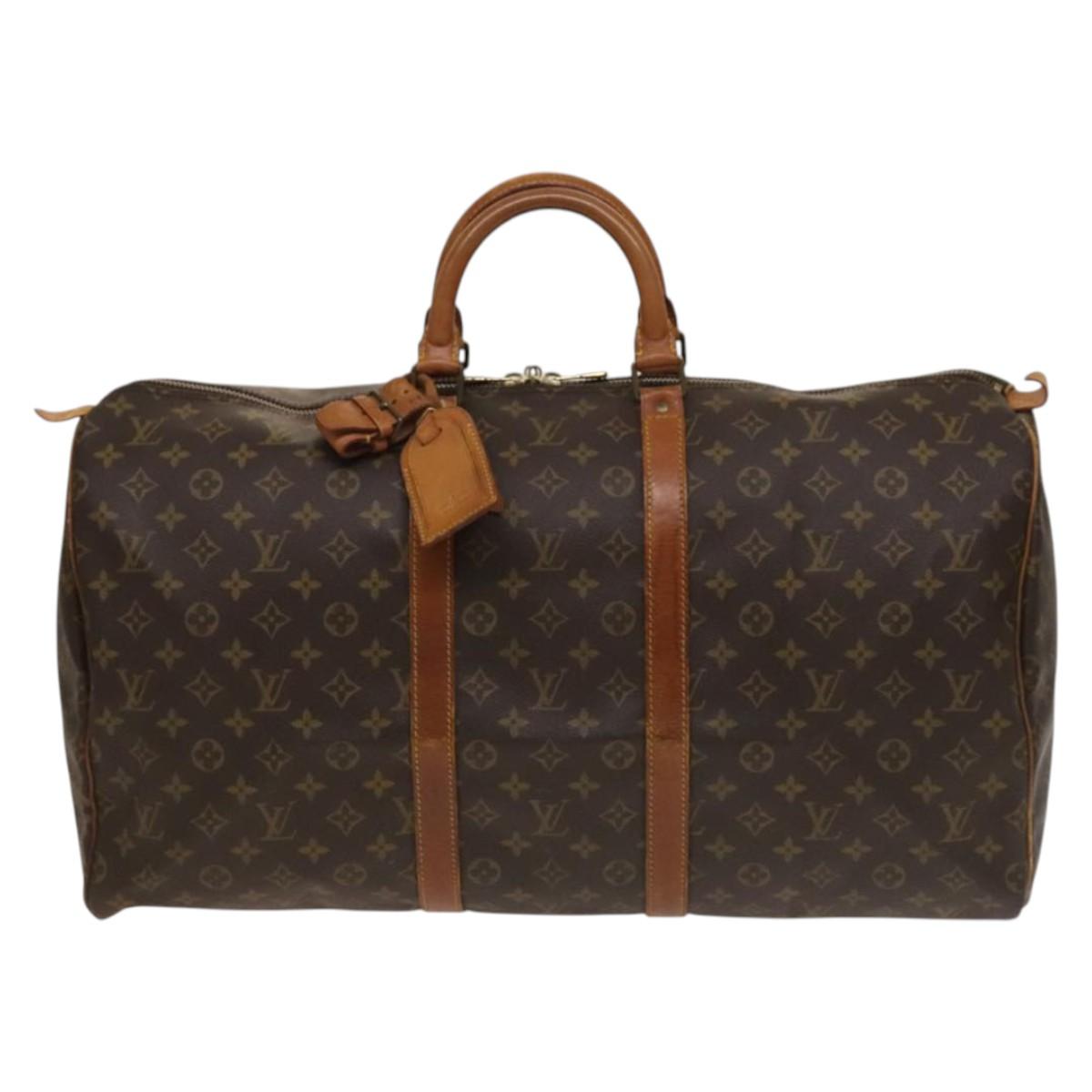 LOUIS VUITTON Monogram Keepall 55 Boston Bag M41424 LV Auth 134396