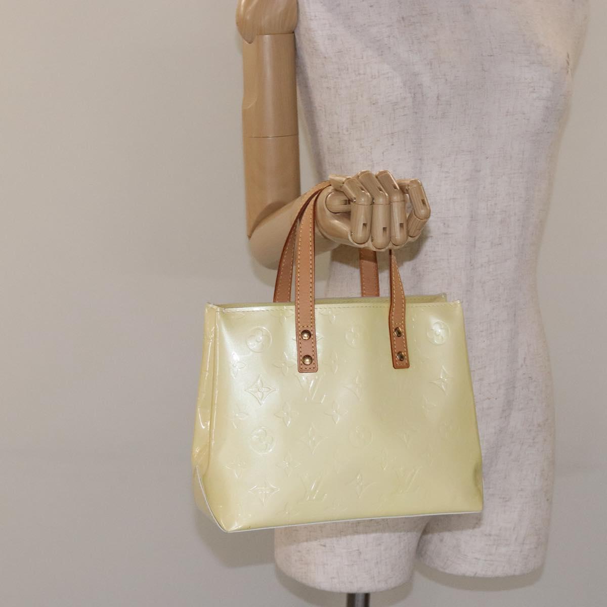 LOUIS VUITTON Monogram Vernis Reade PM Hand Bag Perle M91336 LV Auth 134419