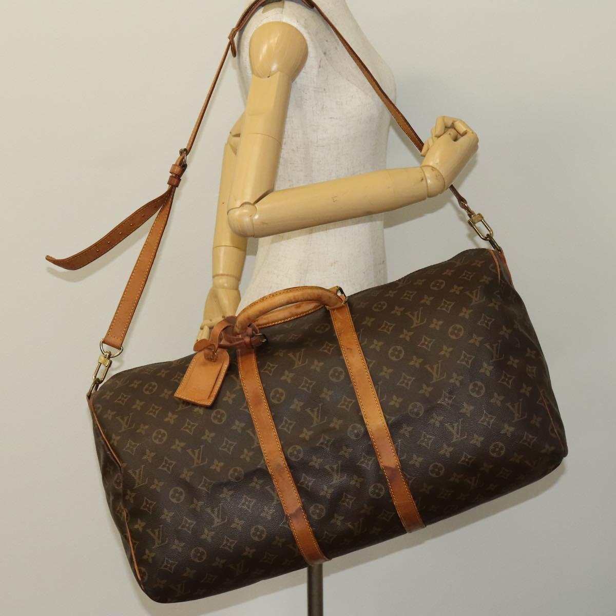 LOUIS VUITTON Monogram Keepall Bandouliere 55 Boston Bag M41414 LV Auth 134424