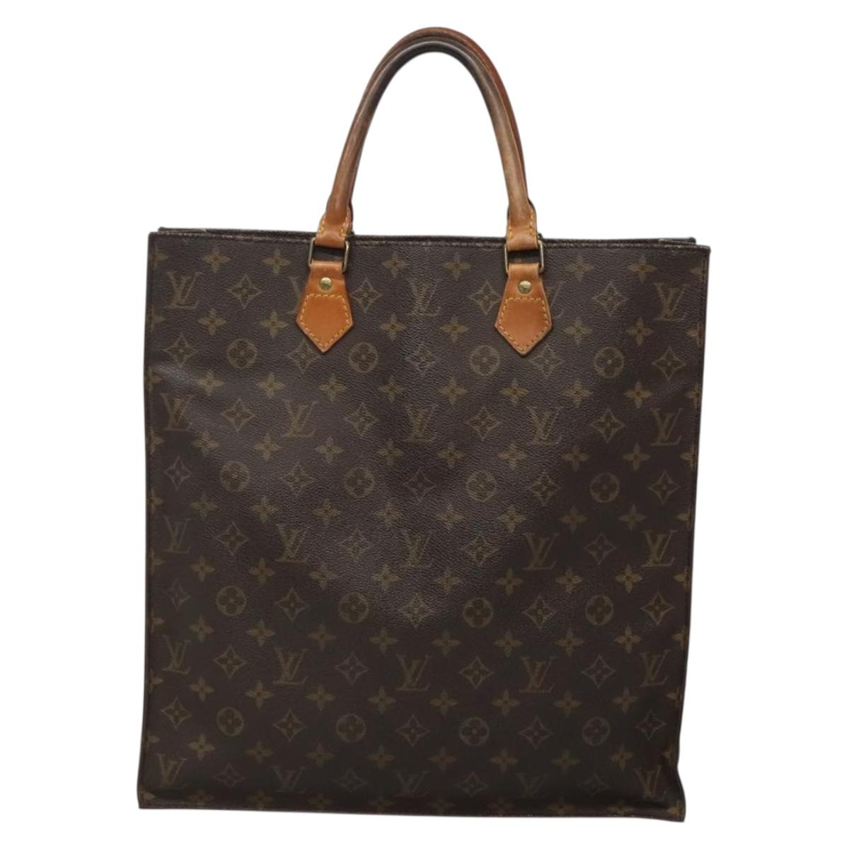 LOUIS VUITTON Monogram Sac Plat Hand Bag M51140 LV Auth 134426