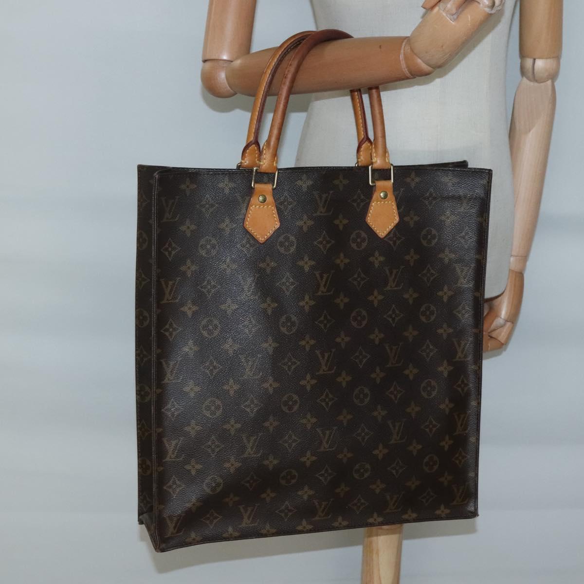 LOUIS VUITTON Monogram Sac Plat Hand Bag M51140 LV Auth 134427