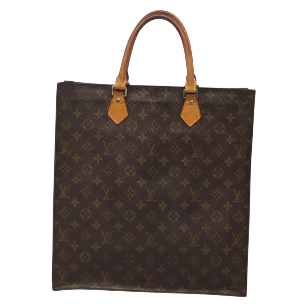 LOUIS VUITTON Monogram Sac Plat Hand Bag M51140 LV Auth 134427