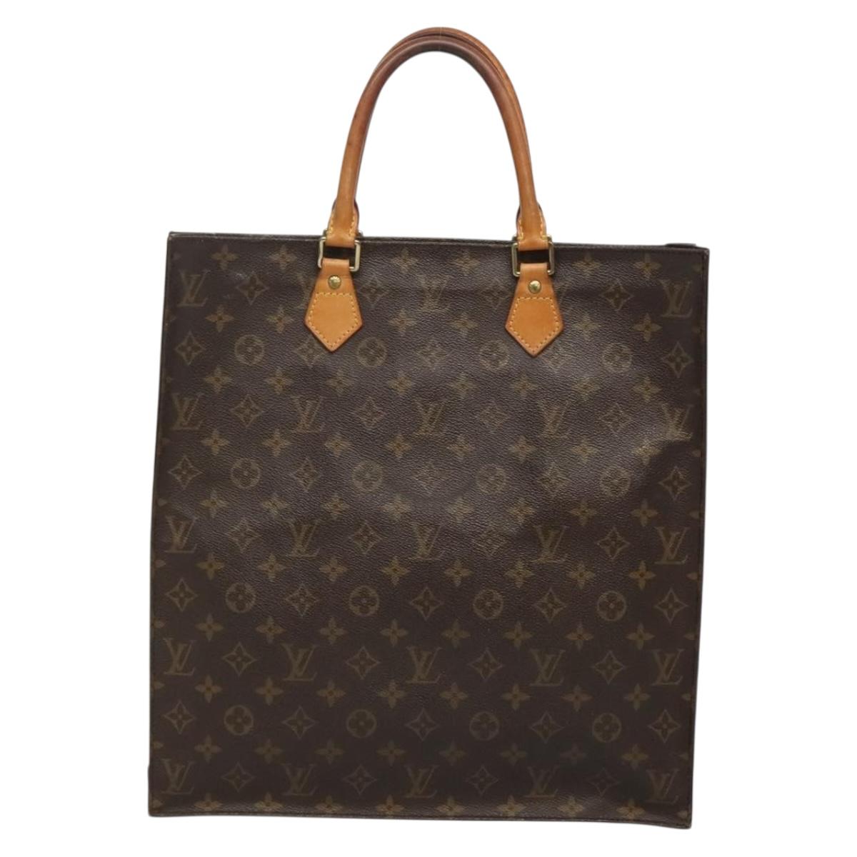 LOUIS VUITTON Monogram Sac Plat Hand Bag M51140 LV Auth 134427