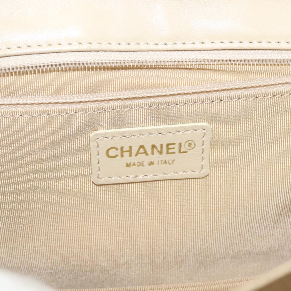 CHANEL Chain Shoulder Bag Enamel Gold Brown CC Auth 134433