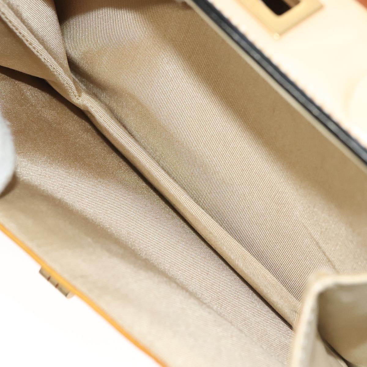 CHANEL Chain Shoulder Bag Enamel Gold Brown CC Auth 134433