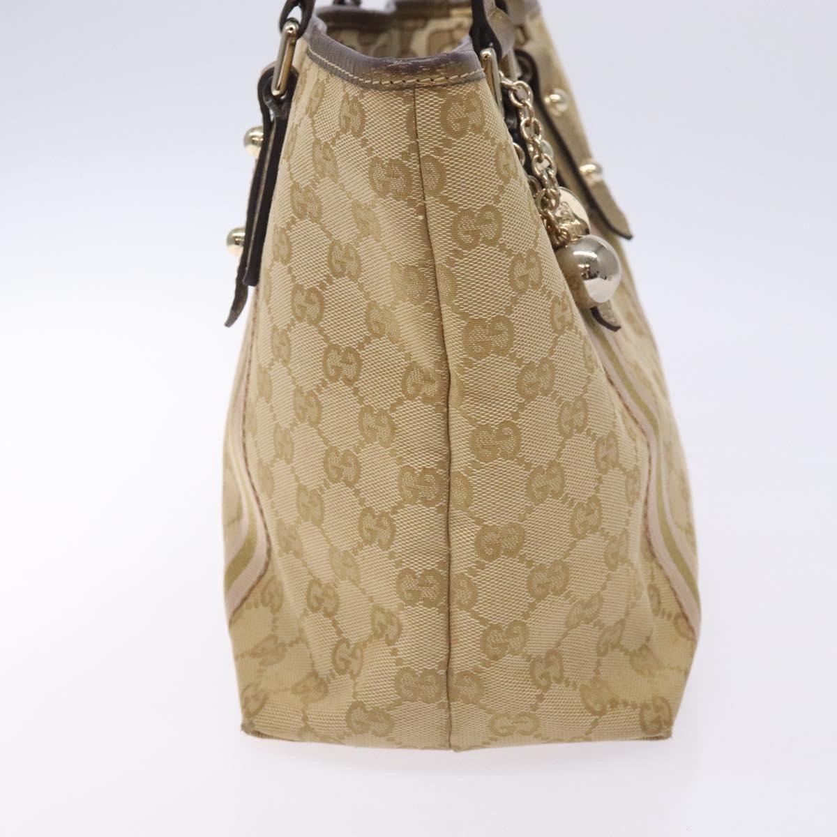 GUCCI GG Canvas Sherry Line Tote Bag Beige 137396 Auth 134445