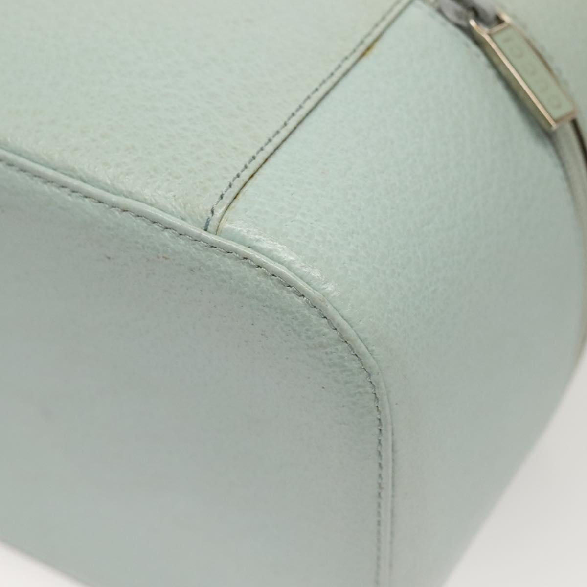 GUCCI Vanity Hand Bag Leather Light Blue 039 1705 0710 Auth 134448