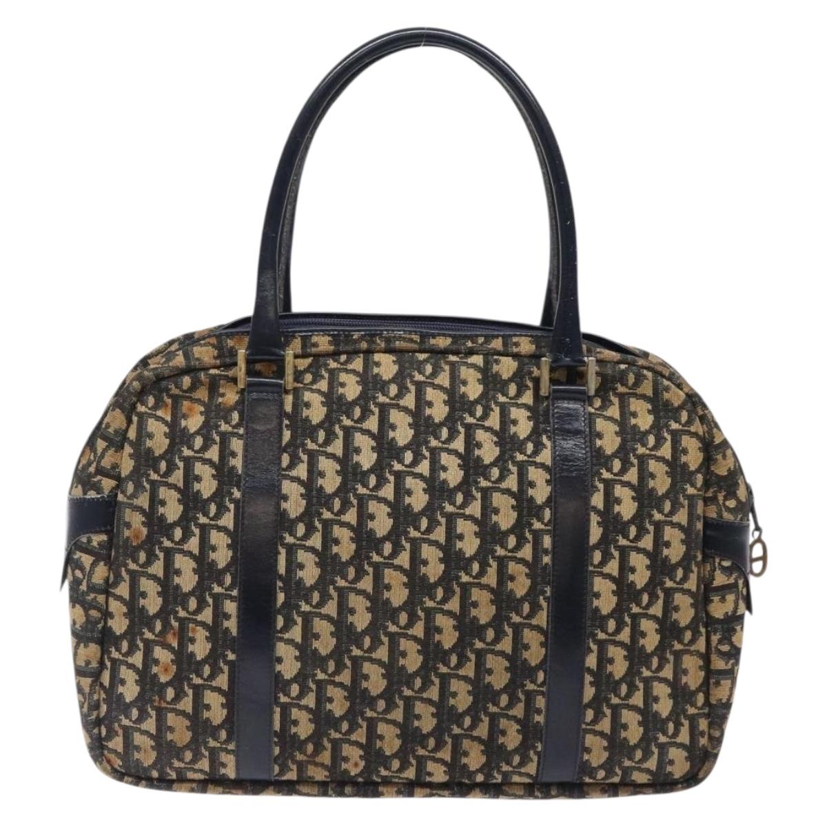 Christian Dior Trotter Canvas Hand Bag Navy Auth 134456