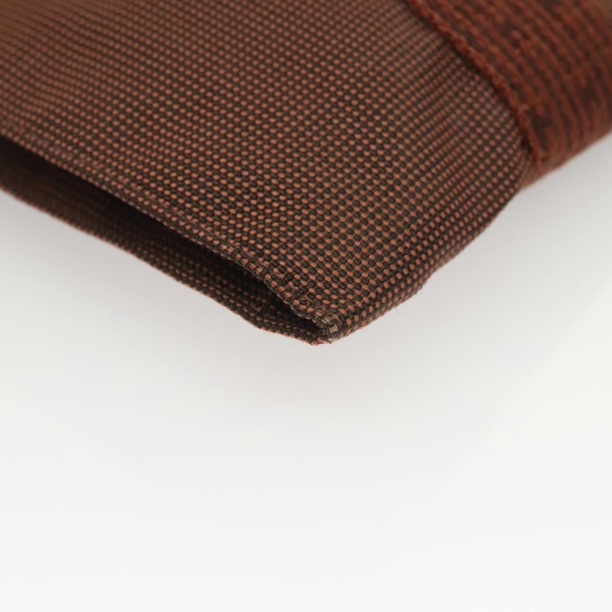 HERMES Her Line Shoulder Bag Canvas Brown Auth 134458