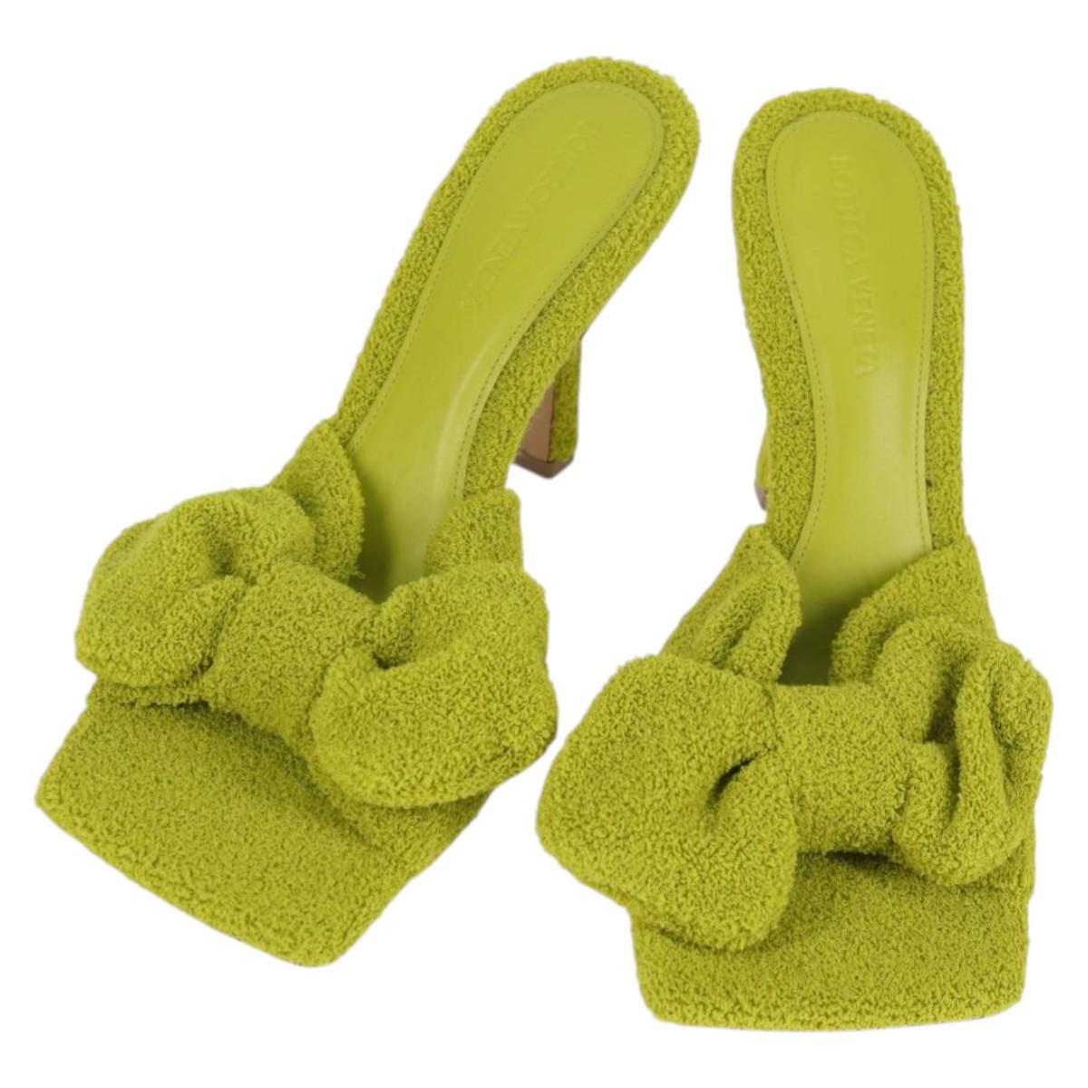 BOTTEGA VENETA Sandals Pile Light Green Auth 134460M