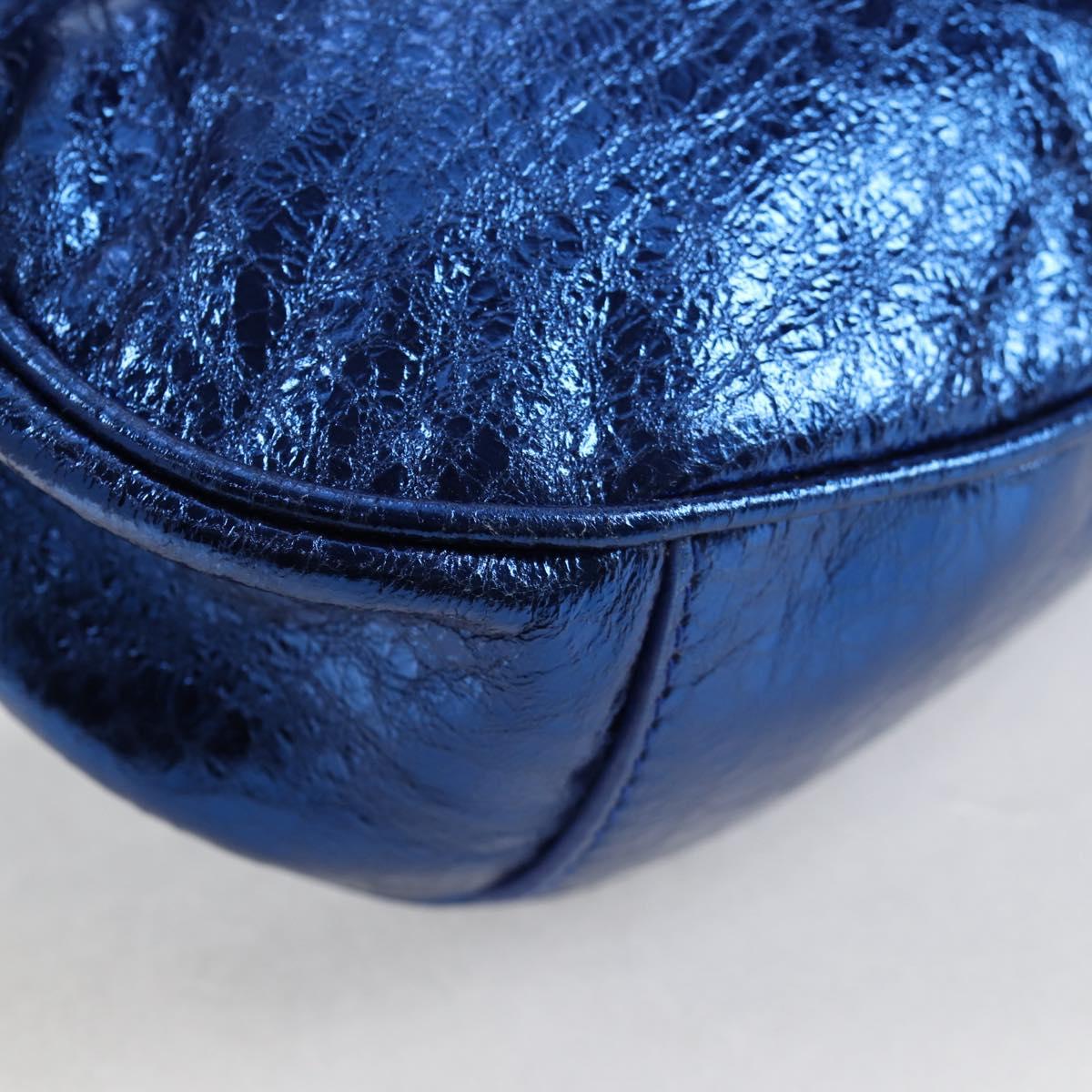BALENCIAGA Le Cagole Shoulder Bag Leather Blue Silver 671309 Auth 134466SAM