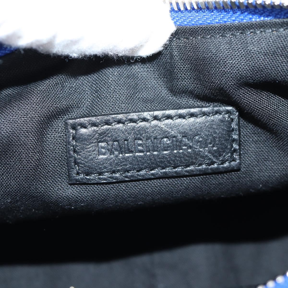 BALENCIAGA Le Cagole Shoulder Bag Leather Blue Silver 671309 Auth 134466SAM