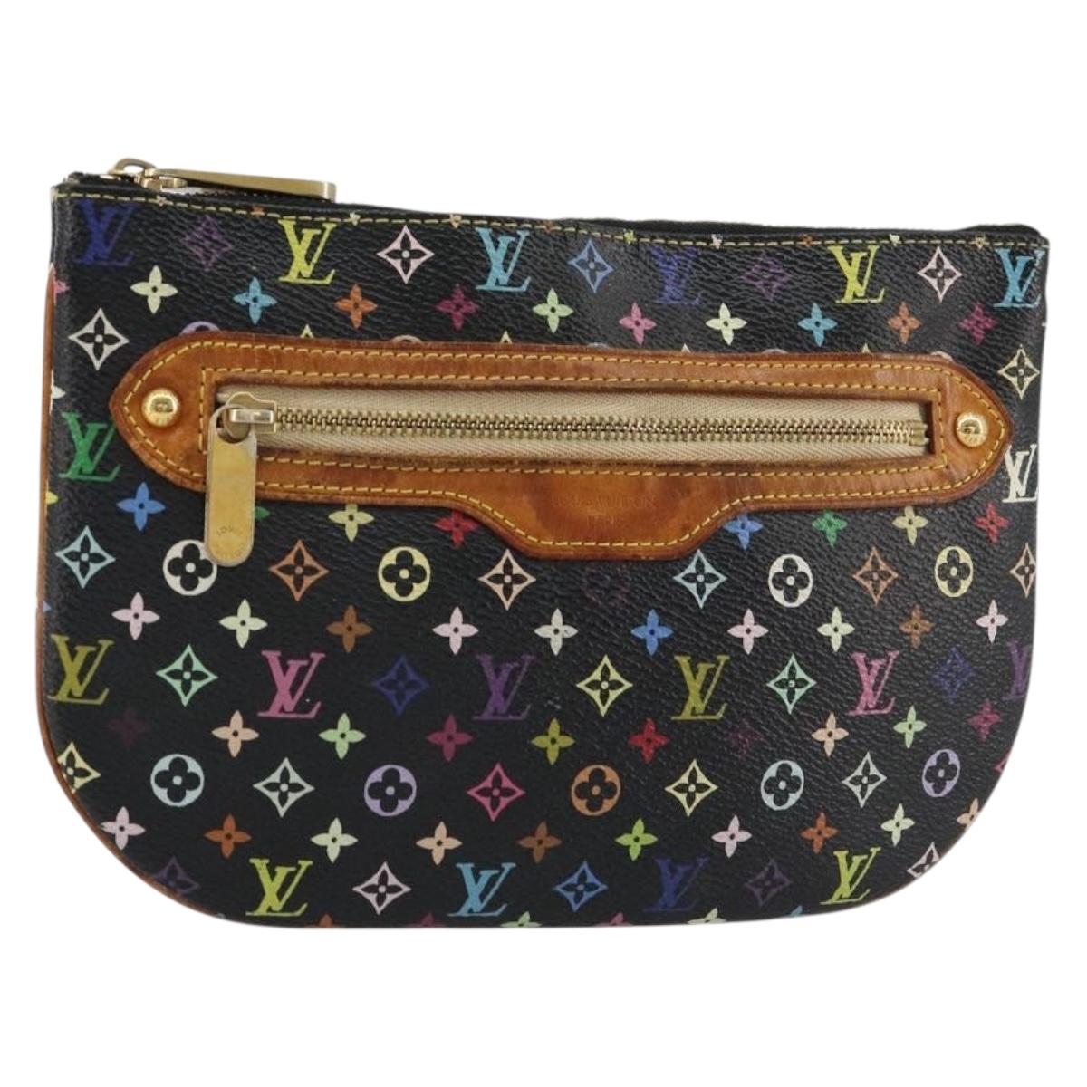 LOUIS VUITTON Monogram Multicolor Pochette GM Pouch Black M60027 LV Auth 134468