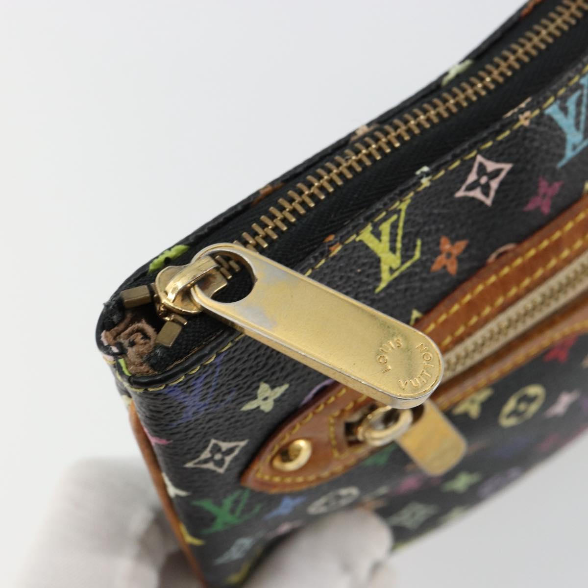 LOUIS VUITTON Monogram Multicolor Pochette GM Pouch Black M60027 LV Auth 134468