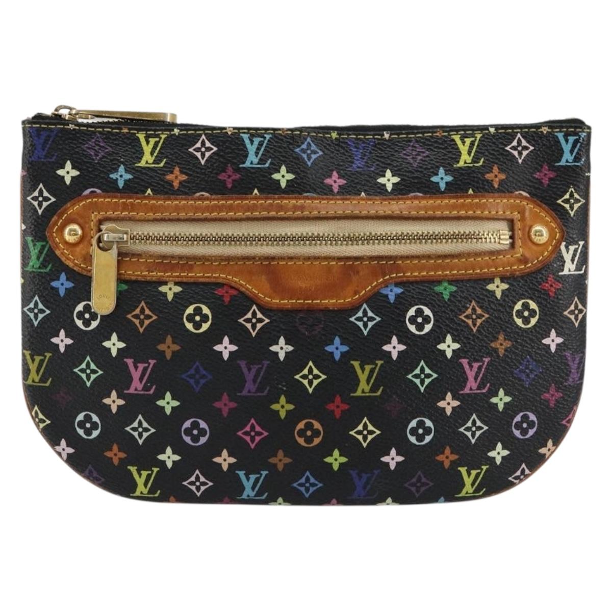 LOUIS VUITTON Monogram Multicolor Pochette GM Pouch Black M60027 LV Auth 134468