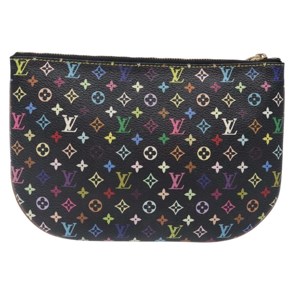 LOUIS VUITTON Monogram Multicolor Pochette GM Pouch Black M60027 LV Auth 134468