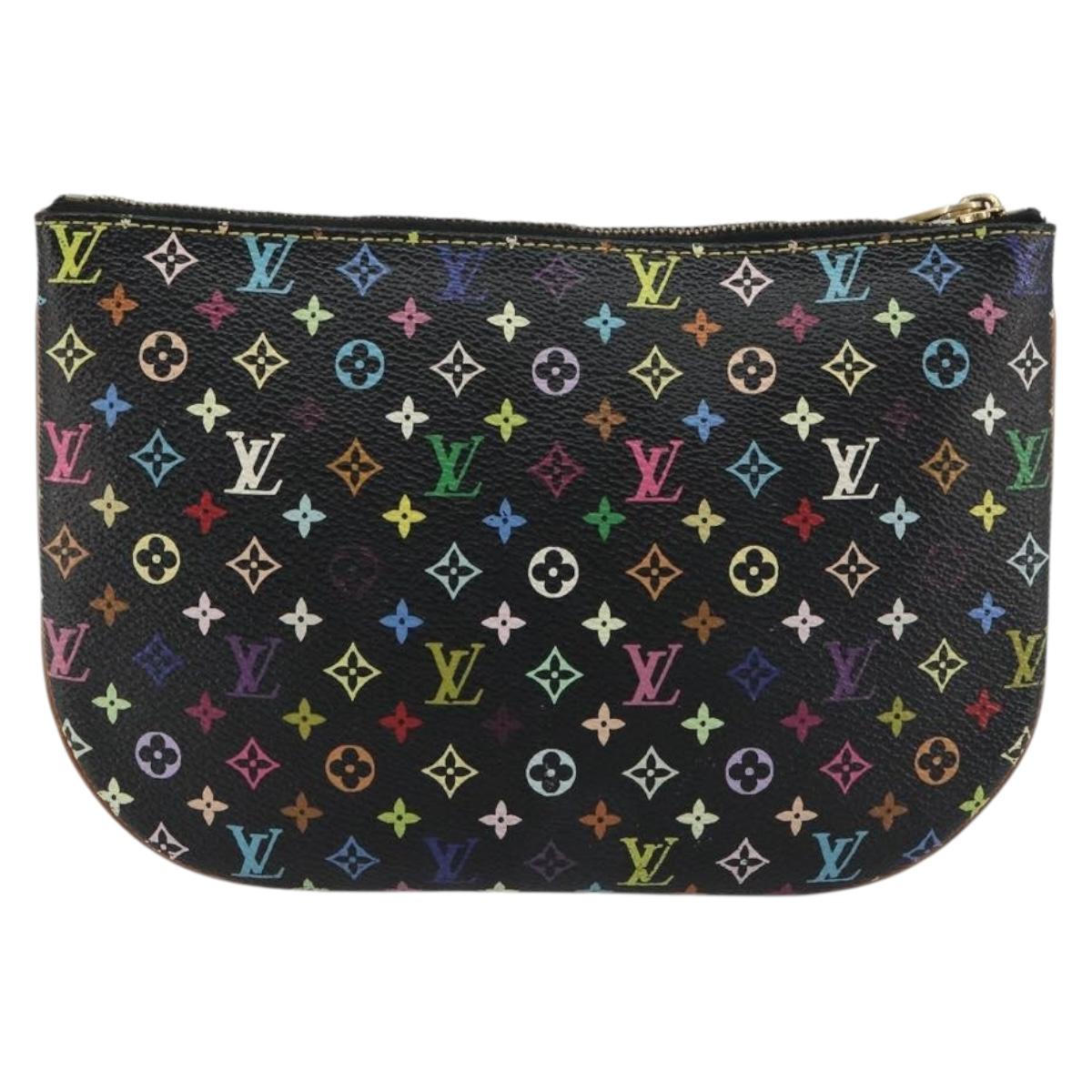 LOUIS VUITTON Monogram Multicolor Pochette GM Pouch Black M60027 LV Auth 134468