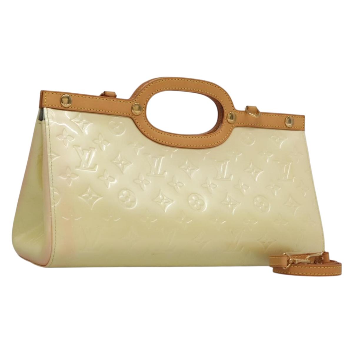 LOUIS VUITTON Monogram Vernis Roxbury Drive Hand Bag Perle M91374 Auth 134503