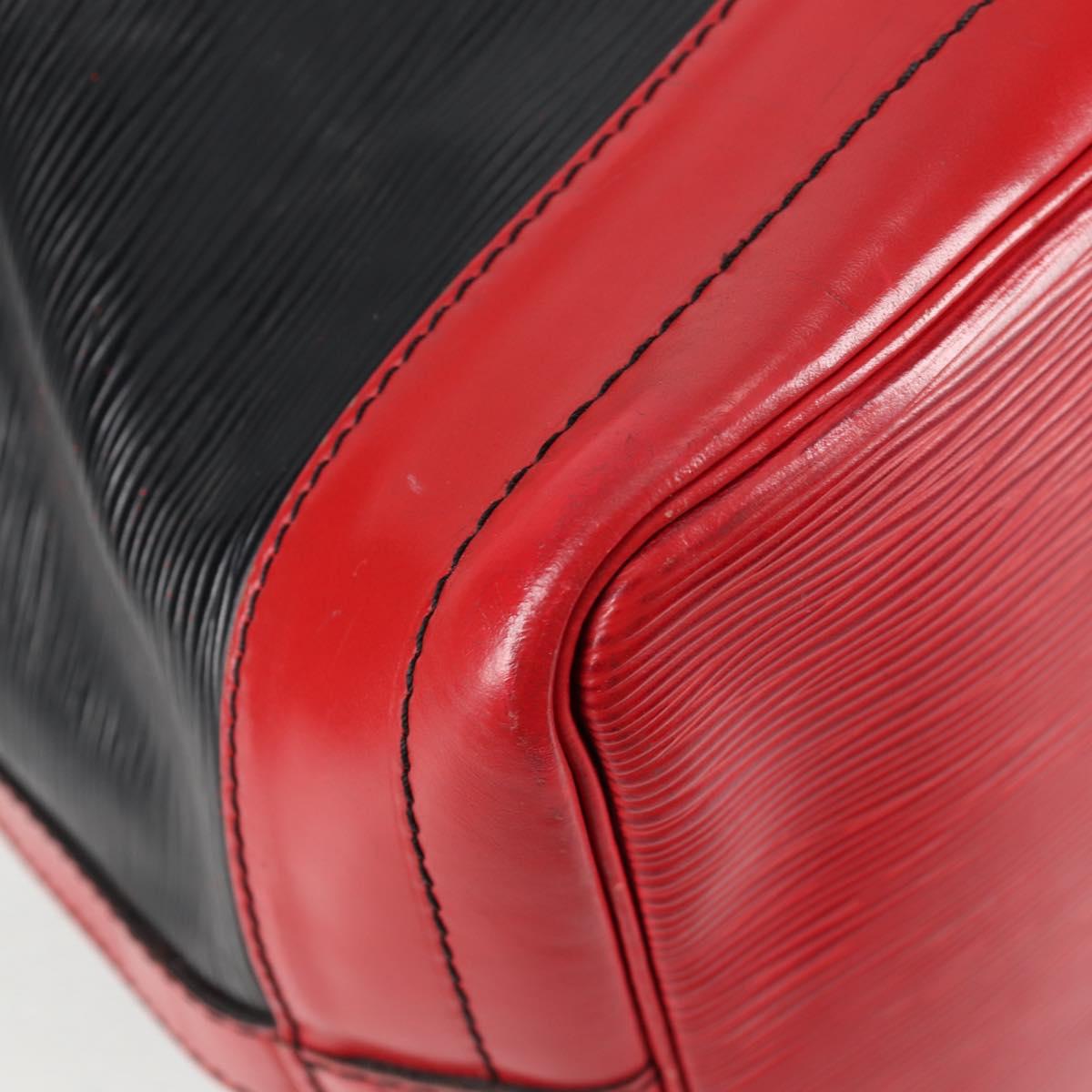 LOUIS VUITTON Epi Noe Shoulder Bag Bicolor Black Red M44017 LV Auth 134512