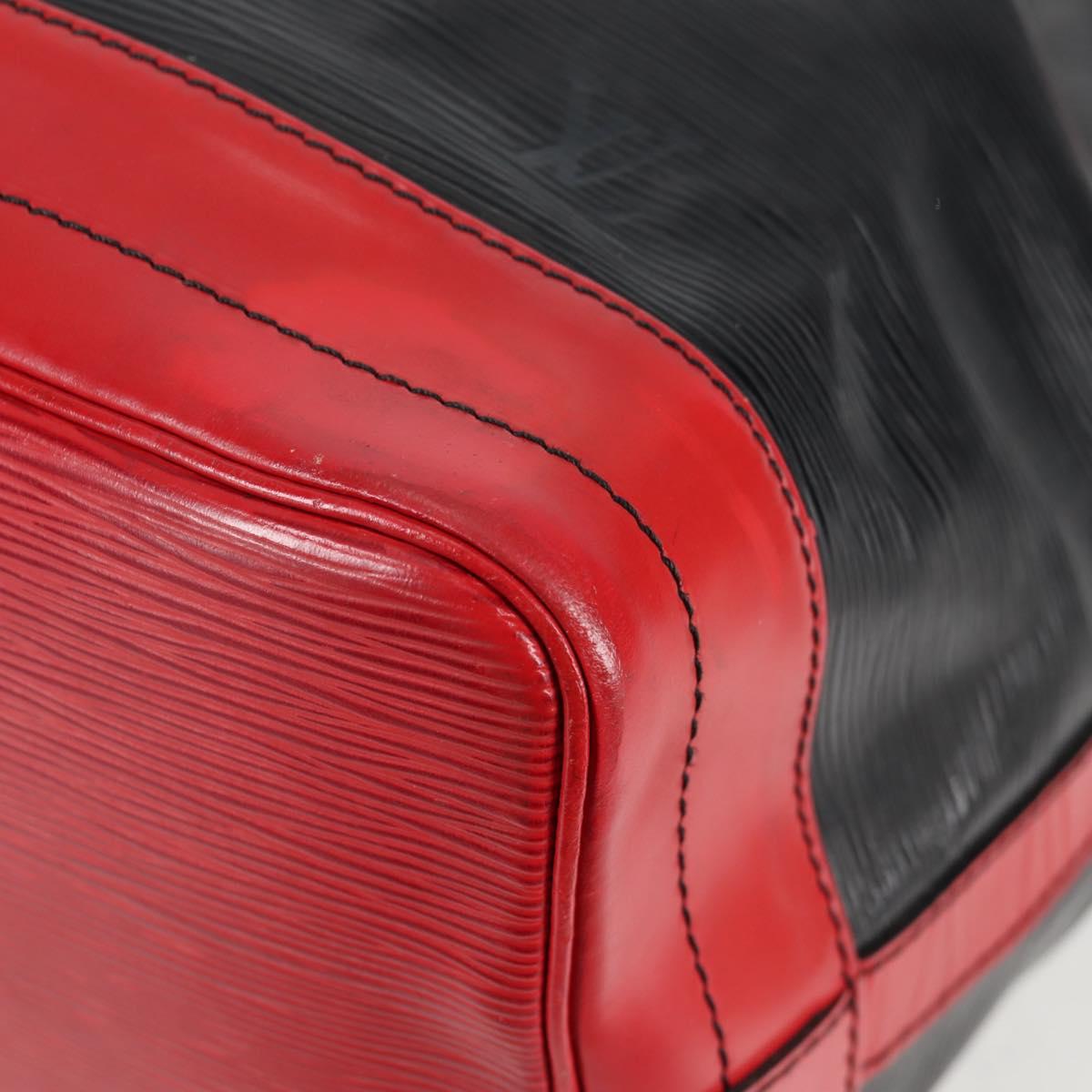 LOUIS VUITTON Epi Noe Shoulder Bag Bicolor Black Red M44017 LV Auth 134512